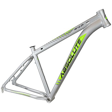 QUADRO DE BICICLETA MTB ABSOLUTE WILD PRATA/VERDE TAMANHO 19(G)