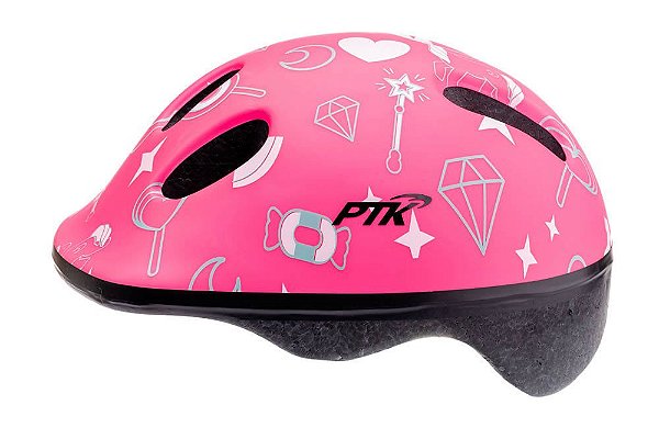 CAPACETE CICLISMO BABY UNICORNIO ROSA COM REGULADOR