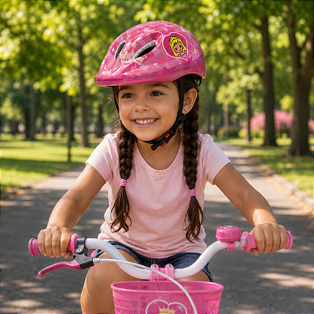 CAPACETE INFANTIL,ABSOLUTE KIDS SHAKE,COR ROSA ,PRINCESA TAMANHO M
