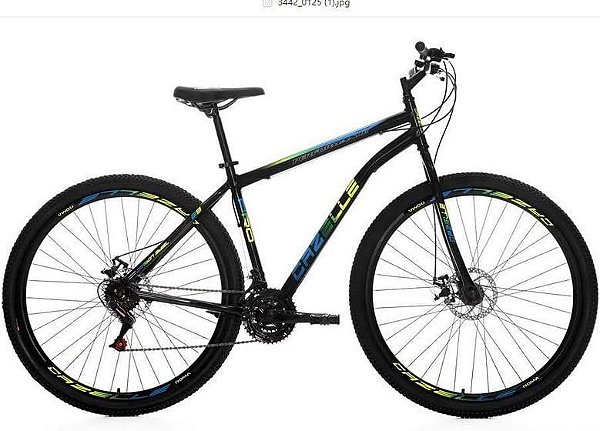 BICICLETA COLLI CAZELLE ROMA ARO(29) TAMANHO 17(M) COR PRETO/AZUL/AMARELO