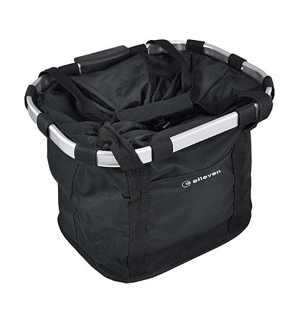CESTA LONA E ALUMÍNIO TIPO BOLSA (32 X 27 X 26 CM) PRETA