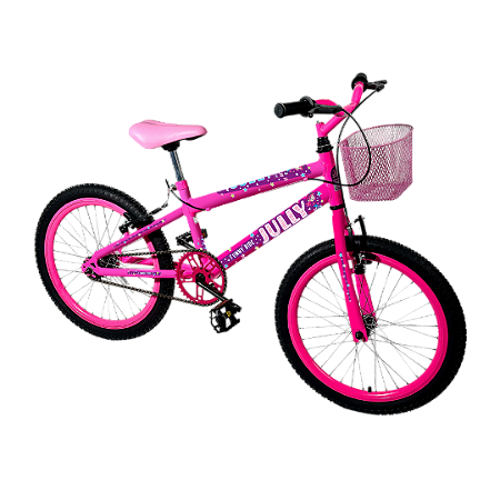 BICICLETA ARO (20) FEMININA COR ROSA NEON S/MARCHA MARCA COLLI JULLY