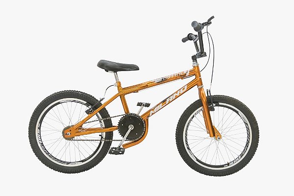 BICICLETA ARO (20) MASCULINA COR CROMOCOLOR DOURADA S/MARCHA FREIO V-BRAKE MARCA MILANO FREESTYLE