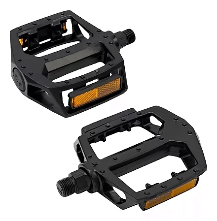 PEDAL INVIKTUS PLATAFORMA FREESTYLE ALUMINIO 1/2 PRETO COM ESFERA "EIXO FINO"