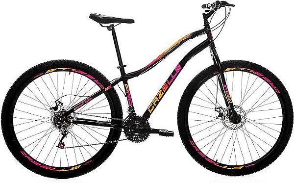 BICICLETA COLLI CAZELLE VENEZA ARO(29) TAMANHO 15.5(P) COR PRETO/PINK/LARANJA