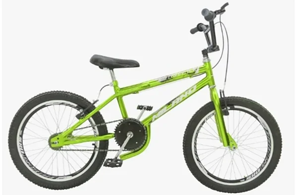 BICICLETA ARO (20) MASCULINA COR CROMOCOLOR VERDE S/MARCHA FREO V-BRAKEMARCA MILANO FREESTYLE
