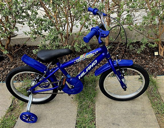 BICICLETA ARO (16) FEMININA COR AZUL/AZUL S/MARCHA MARCA MILANO GROW UP