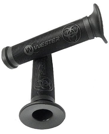 PAR DE MANOPLA PUNHO BIKE MTB WESTER COM PONTEIRA PRETA BORRACHA