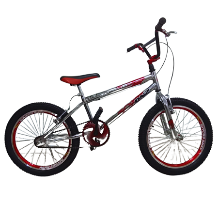 BICICLETA STREET FREESTYLE DNZ ARO(20) COR CROMADA VERMELHO  MASCULINO