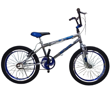 BICICLETA STREET FREESTYLE DNZ ARO(20) COR CROMADA AZUL MASCULINO