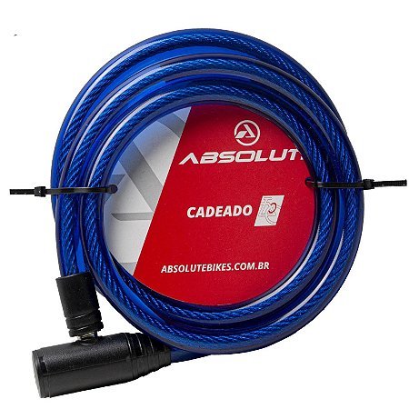 CADEADO 1,5MX12MM ESPIRAL, CHAVE, AZUL