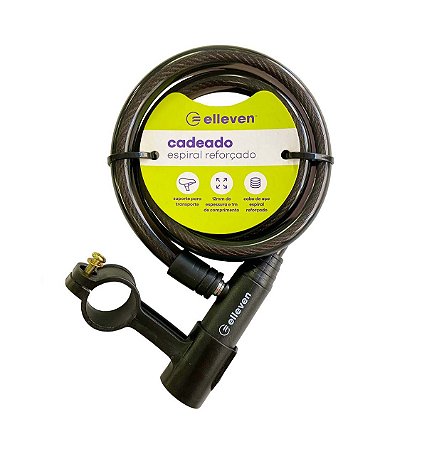 CADEADO ESPIRAL CHAVE 1M X 12MM PRETO