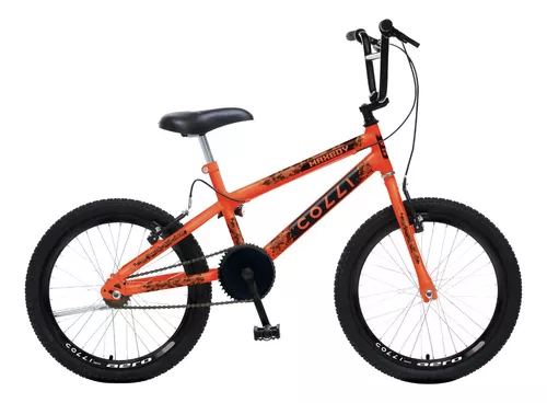 BICICLETA ARO (20) MASCULINA COR LARANJA NEON S/MARCHA MARCA COLLI MAX BOY CROSS