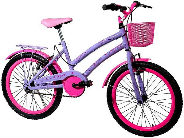 BICICLETA ARO (20) FEMININA COR LILÁS/ROSA S/MARCHA MARCA COLLI CELINA
