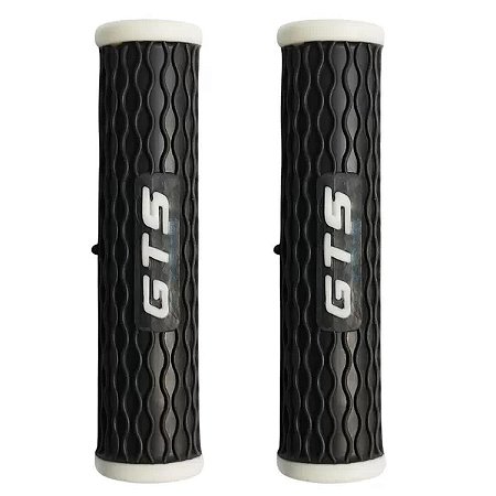 PAR DE MANOPLA PUNHO BIKE MTB GTS PRETO/BRANCO BORRACHA