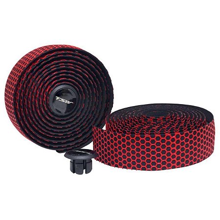 FITA GUIDÃO SPEED TSW PRETA/VERMELHA SILICONE GEL
