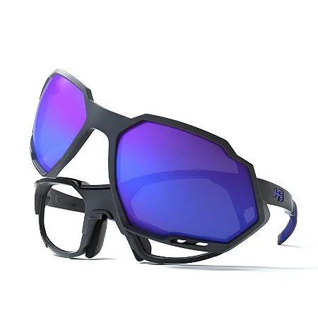 ÓCULOS DE GRAU HB RUSH MATTE GRAPHITE/ BLUE CHORME (AZUL LT AZUL)
