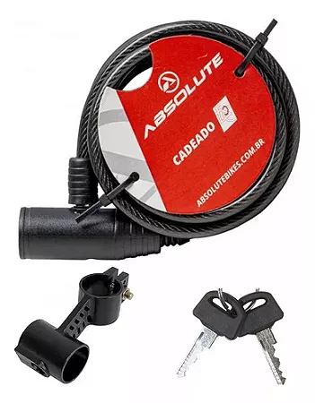 CADEADO ABSOLUTE 1,0MX6MM ESPIRAL COM CHAVE