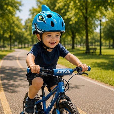 CAPACETE INFANTIL AZUL ABSOLUTE KIDS TUBARÃO TAMANHO G (49 - 55)