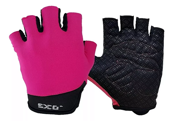 LUVA MEIO DEDO PARA CICLISMO PRO HAND TAMANHO G ROSA COM PRETO