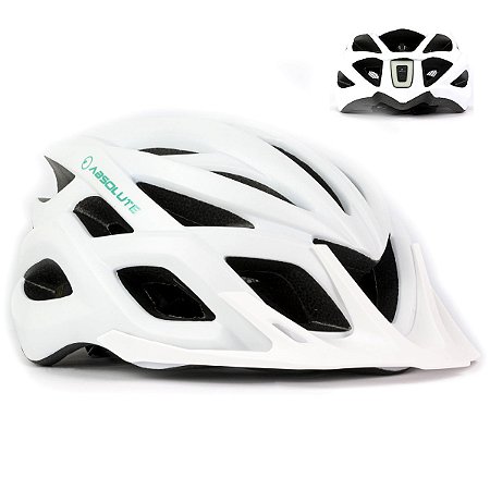 CAPACETE ADULTO BRANCO ABSOLUTE LUNA FLASH COM LED TAMANHO M (54 A 57)