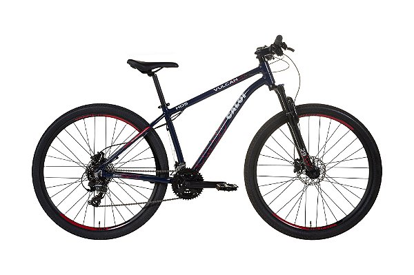 BICICLETA MTB ARO (29) CALOI VULCAN SHIMANO TOURNEY 24V FREIO DISC HIDRÁULICO QUADRO 13 (PP) COR AZUL/VERMELHA