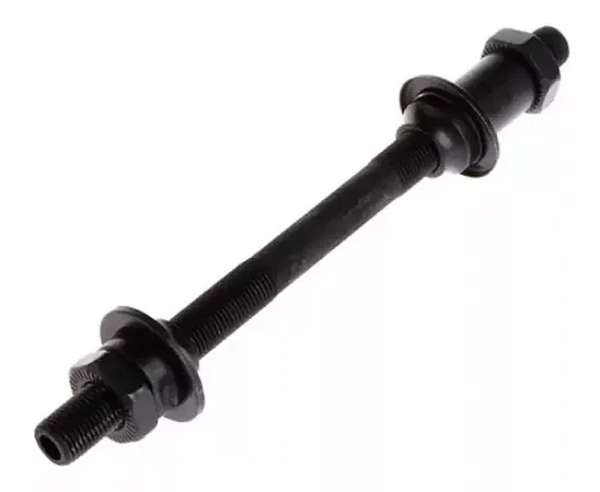EIXO TRASEIRO FURADO 145MM PRETO PARA BICICLETA C/ BLOCAGEM