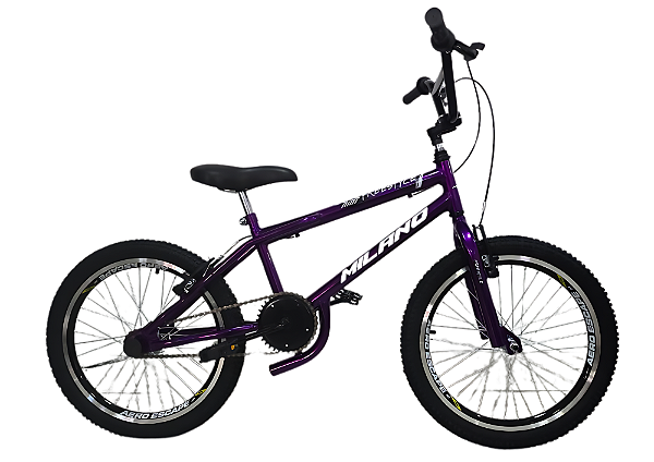 BICICLETA ARO (20) MASCULINA COR CROMOCOLOR VIOLETA S/MARCHA MARCA MILANO FREESTYLE M1