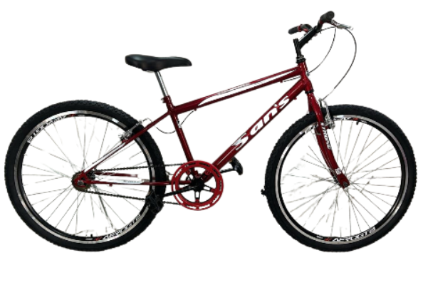 BICICLETA ARO (26) MASCULINA COR VERMELHA S/MARCHA MARCA SANS