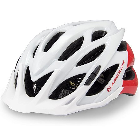 CAPACETEADULTO BRANCO/VERMELHO  ABSOLUTE WILD C/LED