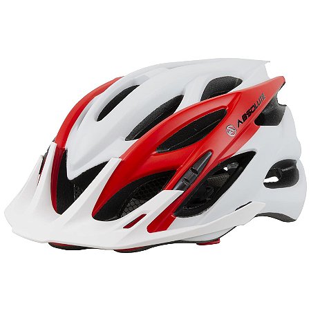 CAPACETE ADULTO BRANCO/VERMELHO  ABSOLUTE WILD C/LED