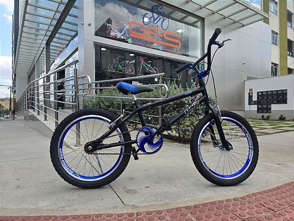 BICICLETA STREET FREESTYLE DNZ ARO(20) COR PRETO/AZUL MASCULINO