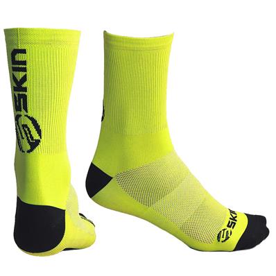 MEIA CICLISMO CANO MEDIO SKIN SPORTS AMARELO NEON/PRETO 35/39