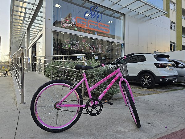 BICICLETA ARO (24) FEMININA COR ROSA S/MARCHA MARCA SANS