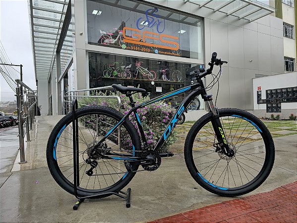 BICICLETA ARO (29) TAM G (19) COR PTO/AZ C/MARCHA 21V MARCA OXS GLIDE