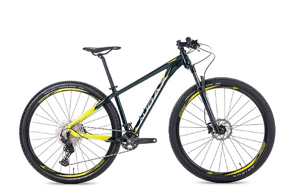 BICICLETA MTB ARO (29) AUDAX ADX 300 SHIMANO CUES 11V FREIO DISC HIDRÁULICO QUADRO 17 (M) VERDE/AMARELO NEON