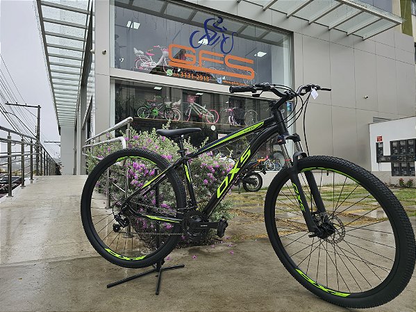 BICICLETA ARO (29) TAM G (19) COR PTO/VERDE C/MARCHA 21V MARCA OXS GLIDE 100