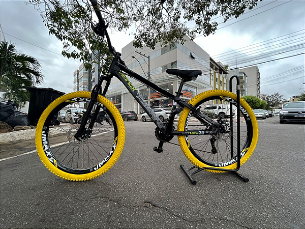 BICICLETA MTB FREERIDE ARO (26) VIKINGX TUFF 30 VELOFORCE 24V FREIO DISC MECÂNICA QUADRO 13 (PP) COR PRETO