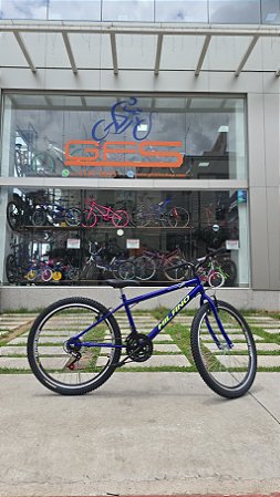 BICICLETA ARO (26) MASCULINA COR AZUL C/MARCHA 18V MARCA MILANO