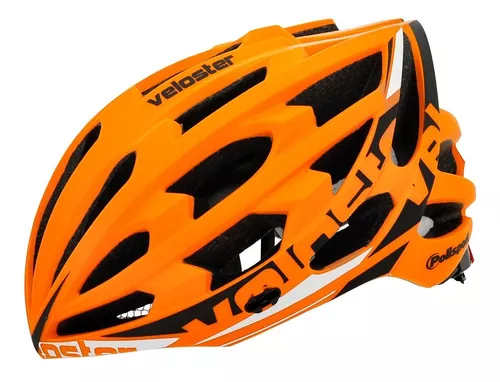 CAPACETE ADULTO LARANJA POLISPORT VELOSTER SEM LED TAMANHO G (56 - 60)