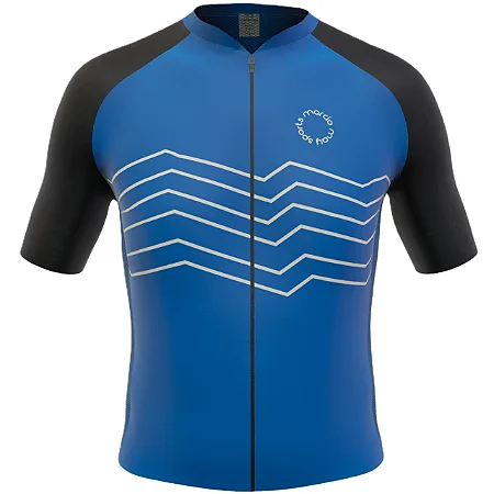 CAMISA CICLISMO MASCULINA MARCIO MAY DROP AZUL/PRETO TAMANHO 4G