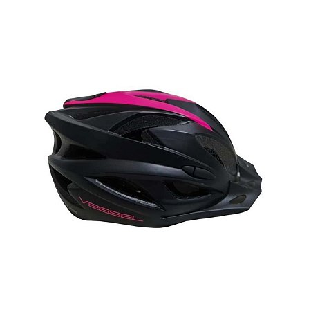 CAPACETE ADULTO PRETO/ROSA VESSEL C/LED