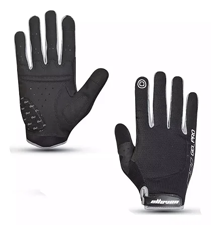 LUVA CICLISTA FECHADA PRETO/CINZA TOUCH GEL TAMANHO M