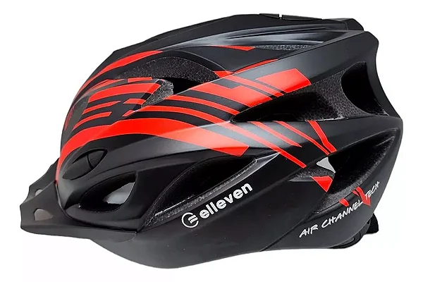 CAPACETE ADULTO VERMELHO/CINZA ELLEVEN MTB IN MOLD TAMANHO G