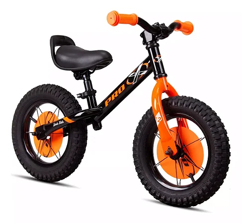 BICICLETA ARO (12) EQUILIBRIO/BALANCE  PRETO/LARANJA PRO-X SERIE KIDS