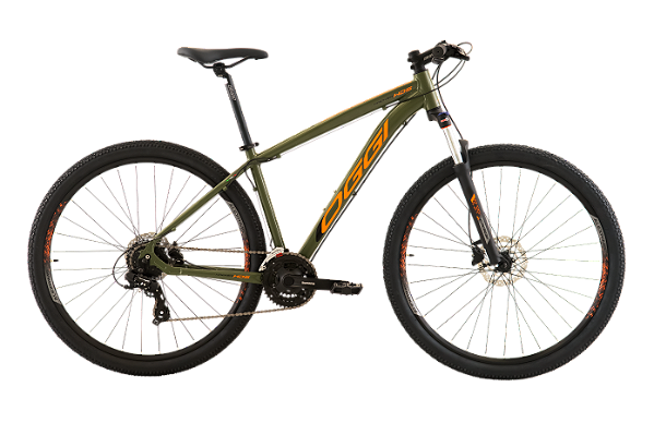 BICICLETA MTB ARO (29) OGGI HACKER HDS CAMBIO SHIMANO TOURNEY 24V FREIO DISC HIDRÁULICO QUADRO 15 (P) COR VD/LAR/PTO