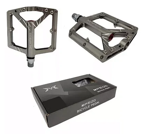 PEDAL MPEDA FREESTYLE PLATAFORMA ALUMINIO 9/16 CINZA ROLAMENTO SELADO "EIXO GROSSO"