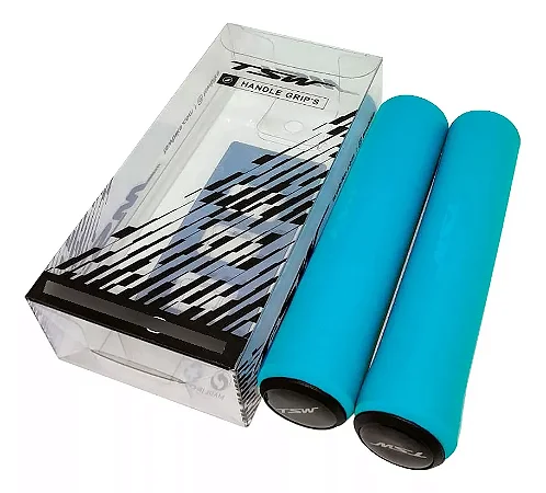 PAR DE MANOPLA PUNHO BIKE MTB TSW AZUL SILICONE EVA