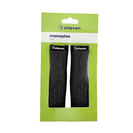 PAR DE MANOPLA PUNHO BIKE MTB ELLEVEN ERGONOMICA PRETO BORRACHA