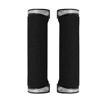 PAR DE MANOPLA PUNHO BIKE MTB COBALT PRETO/PRATA ESPUMA